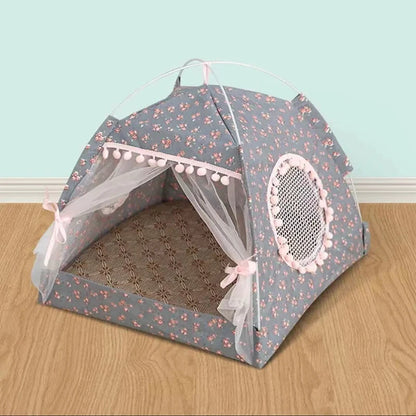 Pet Cat Broken Flower Tent Cat House - Katokitten