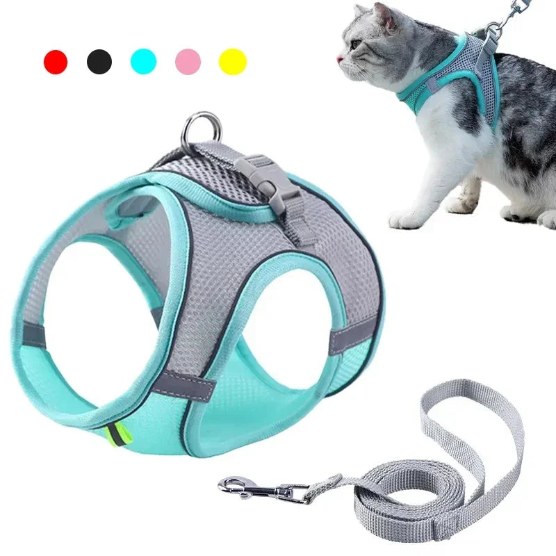 Adjustable Pet Cat Harness Leash Set - Katokitten