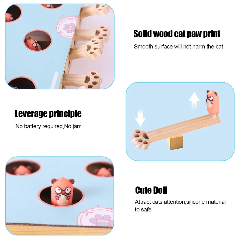 Interactive Educational 3 in 1 Funny Cat Stick With Scratcher Toy - Katokitten