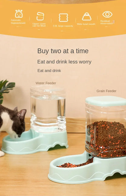 Pet Cat Automatic Feeder Drinking Bowl - Katokitten