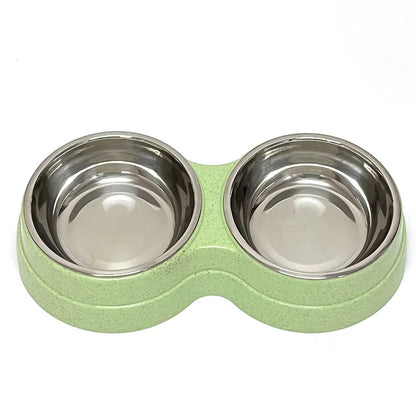 Pet Environmental Protection Wheat Straw Double Bowl - Katokitten