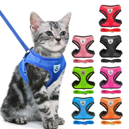 Pet Cat Harness Vest Walking Lead Leash - Katokitten