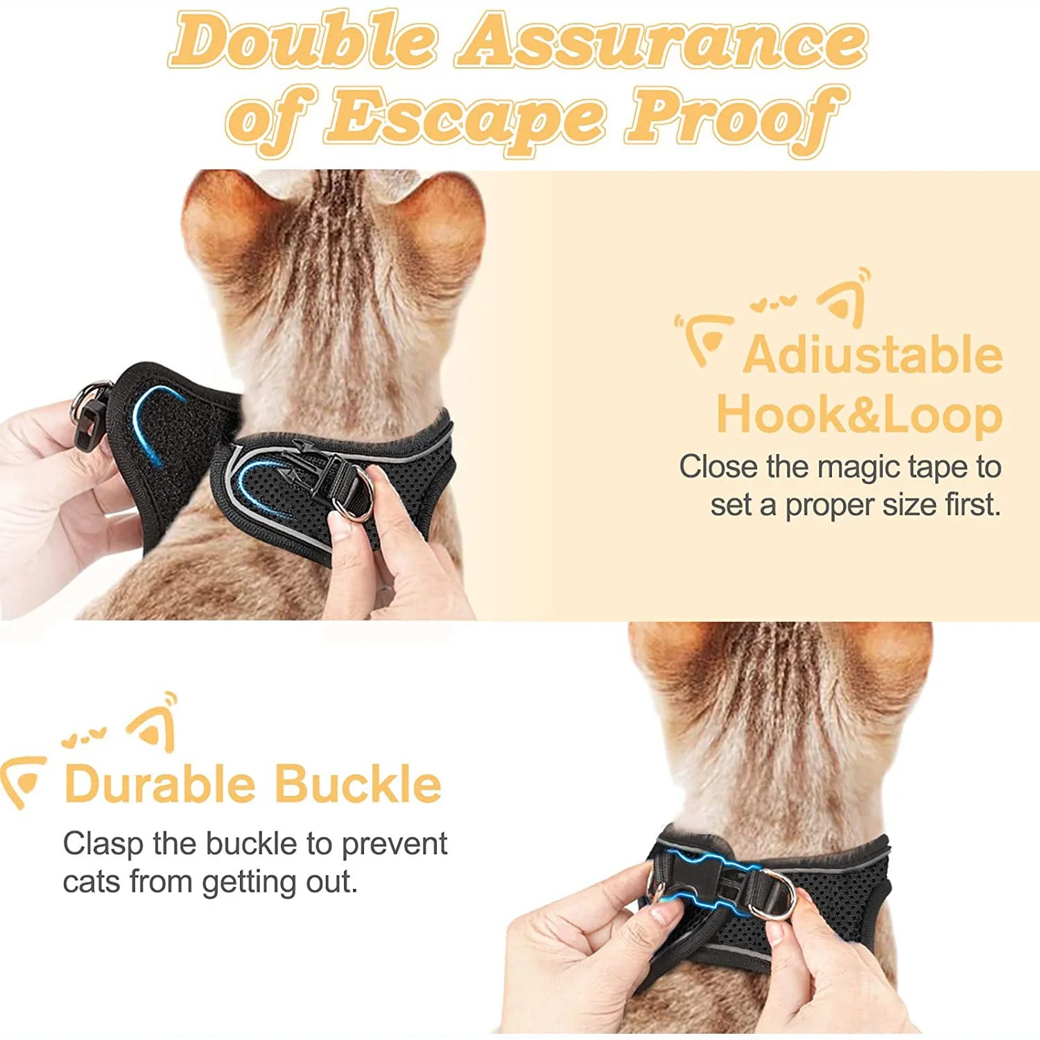Pet Cat Harness and Leash Adjustable - Katokitten
