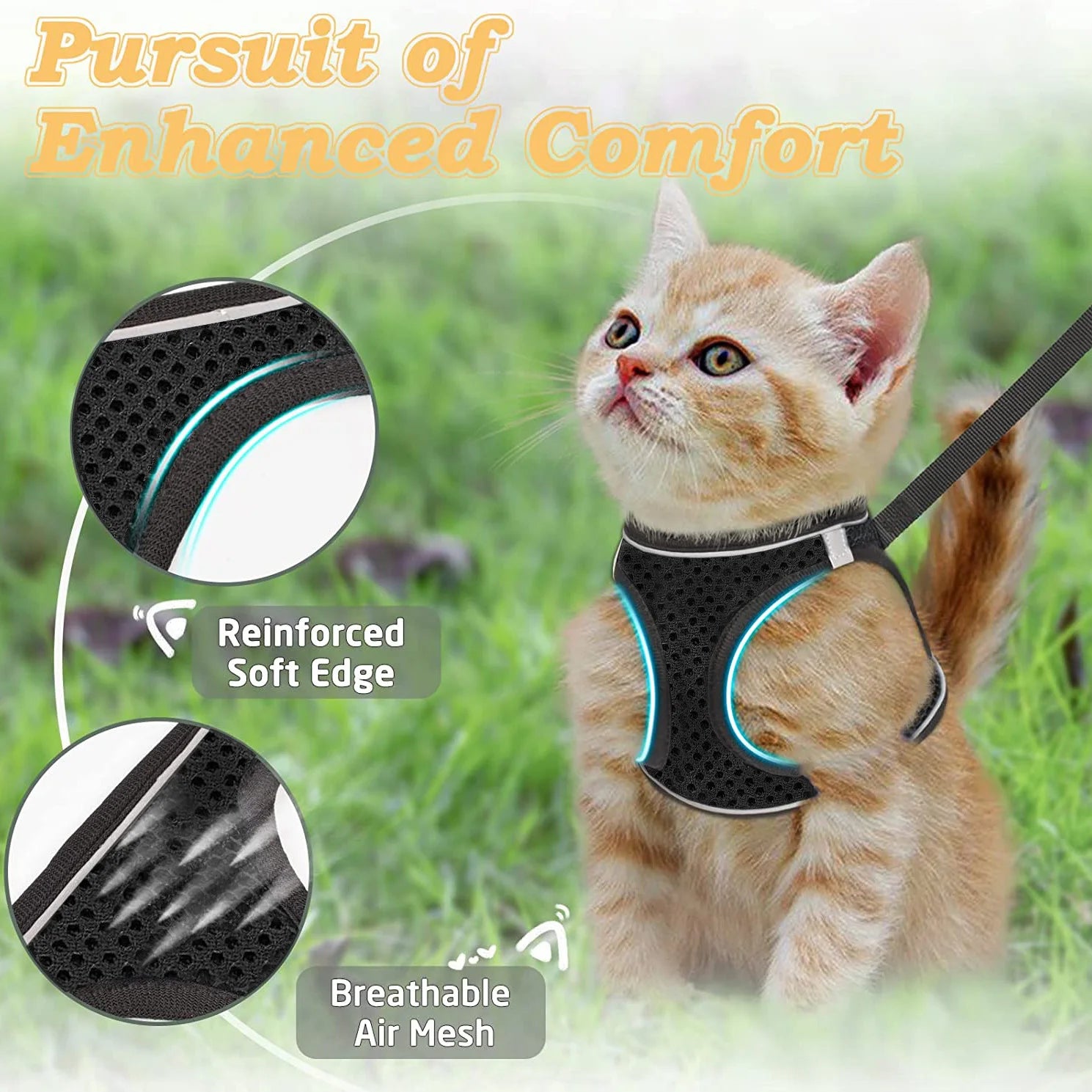 Pet Cat Harness and Leash Adjustable - Katokitten
