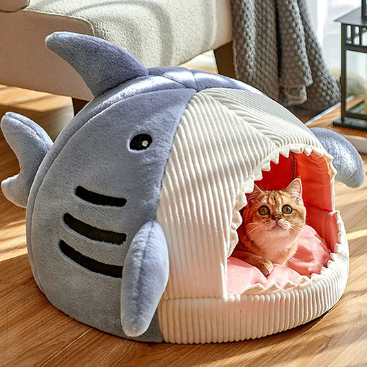 Winter Warm Cat Cartoon Shark Beds - Katokitten