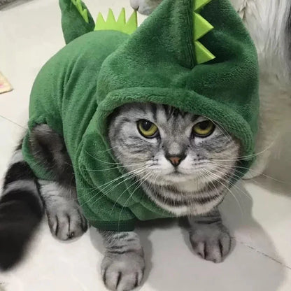 Winter Warm Funny Dinosaur Cosplay Costume Cat Coat - Katokitten