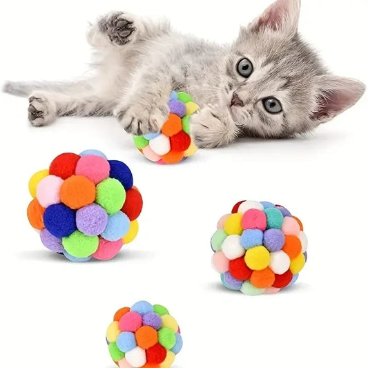 3PCS Elastic Bell Ball Cat Toys - Katokitten