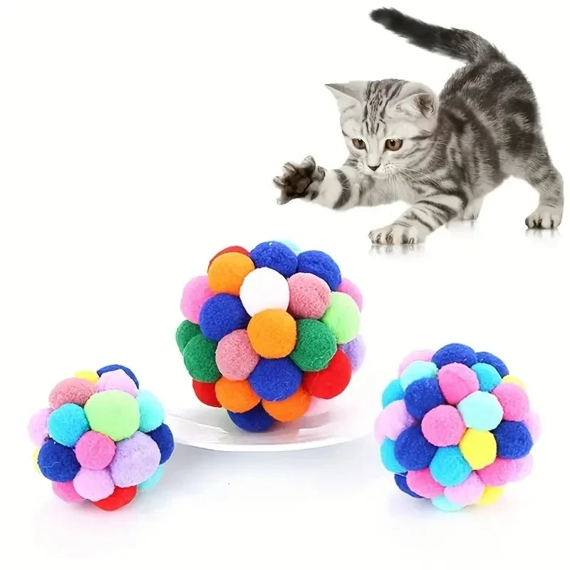 3PCS Elastic Bell Ball Cat Toys - Katokitten