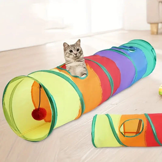 Interactive Tunnel Rainbow Tunnel Cat Toy - Katokitten